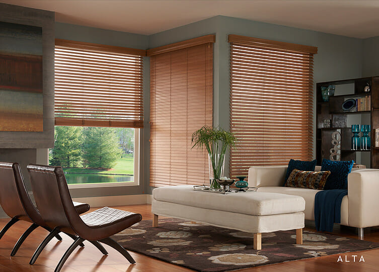 Stained finish blinds