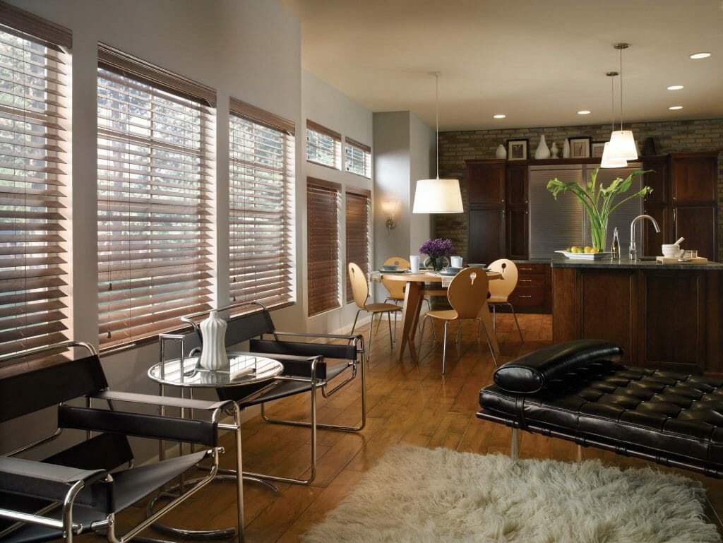 Wire brush finish blinds
