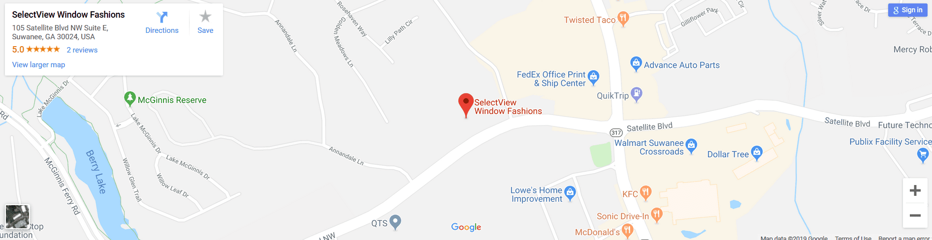 Map to SelectView Window Fashions